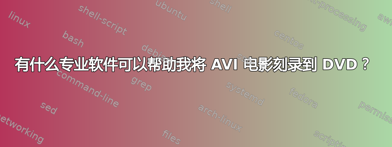 有什么专业软件可以帮助我将 AVI 电影刻录到 DVD？