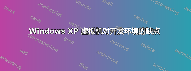 Windows XP 虚拟机对开发环境的缺点