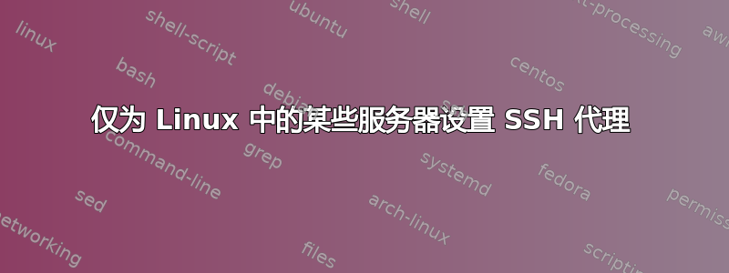 仅为 Linux 中的某些服务器设置 SSH 代理