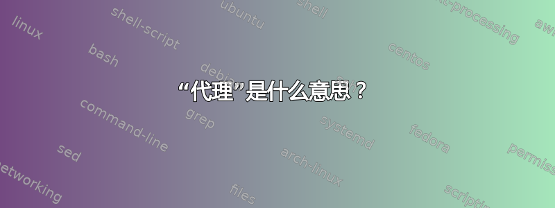 “代理”是什么意思？