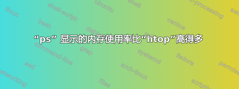 “ps” 显示的内存使用率比“htop”高得多