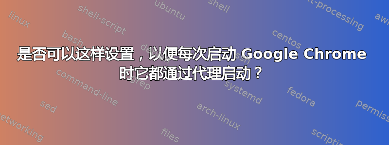 是否可以这样设置，以便每次启动 Google Chrome 时它都通过代理启动？