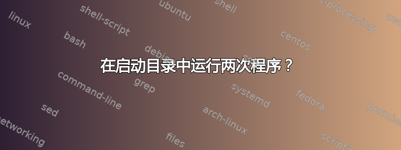 在启动目录中运行两次程序？