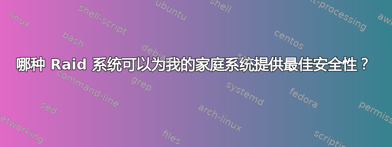 哪种 Raid 系统可以为我的家庭系统提供最佳安全性？