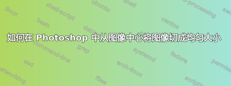 如何在 Photoshop 中从图像中心将图像切成均匀大小