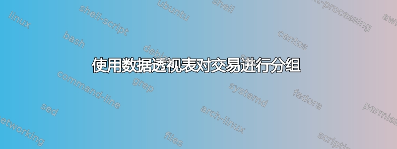 使用数据透视表对交易进行分组