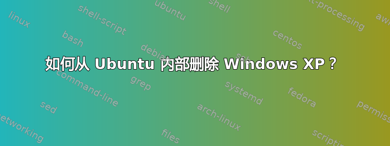 如何从 Ubuntu 内部删除 Windows XP？