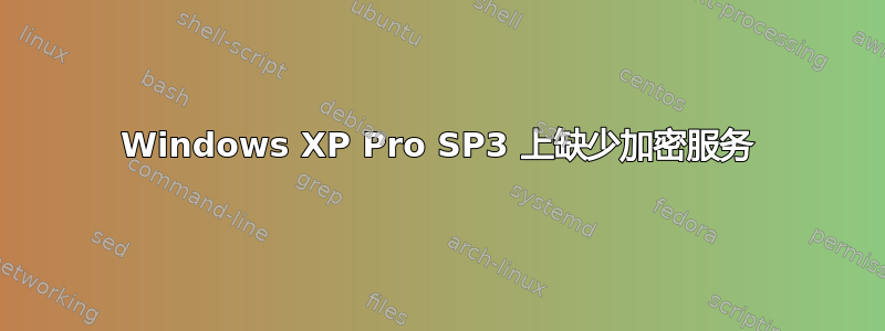 Windows XP Pro SP3 上缺少加密服务