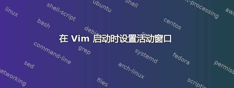 在 Vim 启动时设置活动窗口