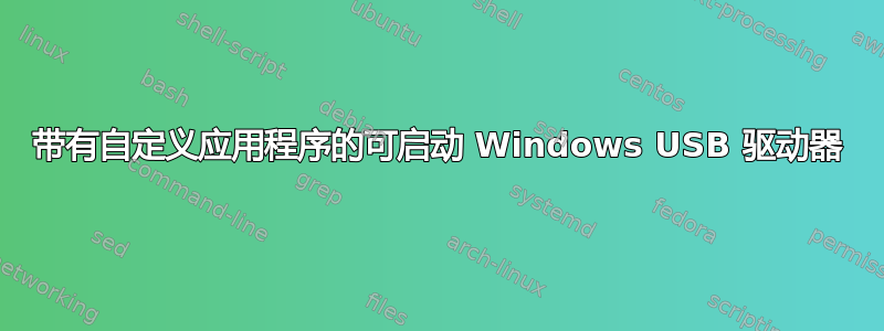 带有自定义应用程序的可启动 Windows USB 驱动器