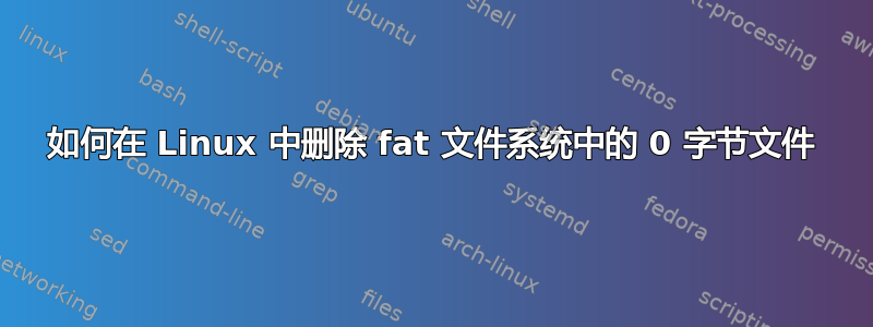 如何在 Linux 中删除 fat 文件系统中的 0 字节文件