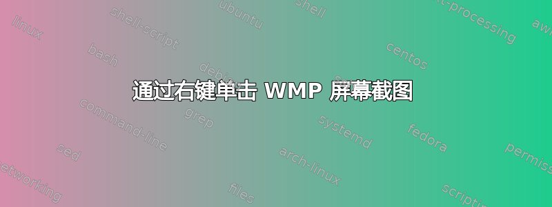 通过右键单击 WMP 屏幕截图