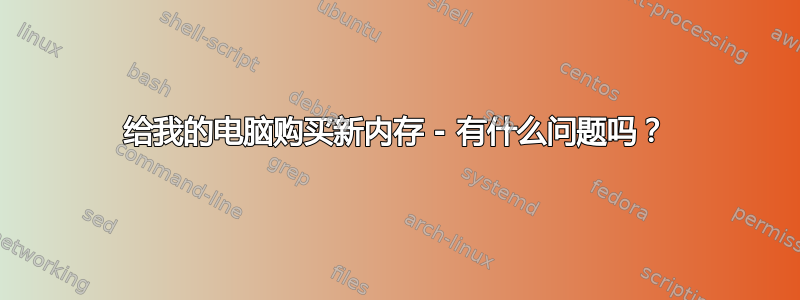 给我的电脑购买新内存 - 有什么问题吗？