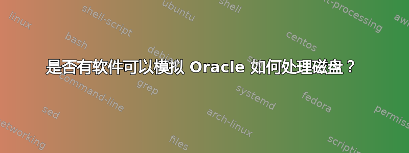 是否有软件可以模拟 Oracle 如何处理磁盘？