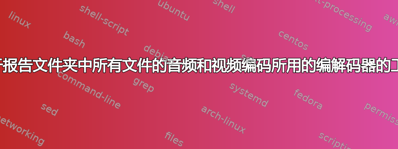 用于报告文件夹中所有文件的音频和视频编码所用的编解码器的工具