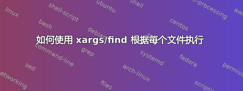 如何使用 xargs/find 根据每个文件执行