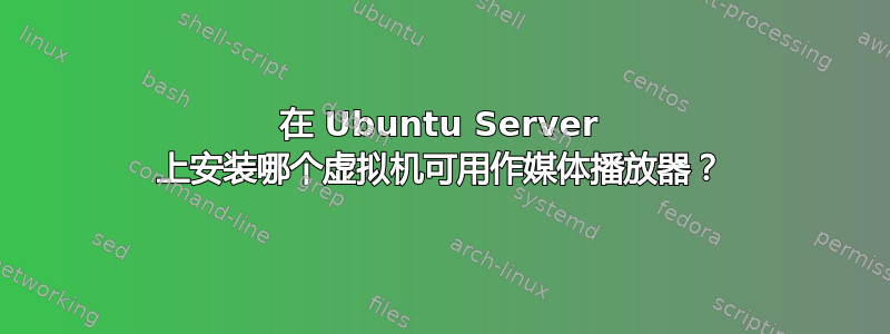 在 Ubuntu Server 上安装哪个虚拟机可用作媒体播放器？