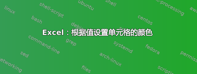 Excel：根据值设置单元格的颜色