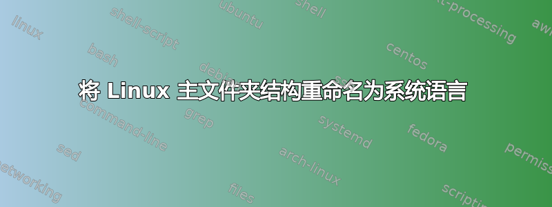 将 Linux 主文件夹结构重命名为系统语言