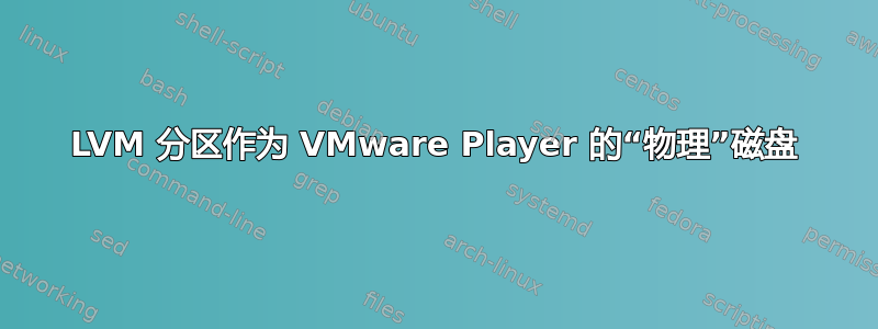 LVM 分区作为 VMware Player 的“物理”磁盘