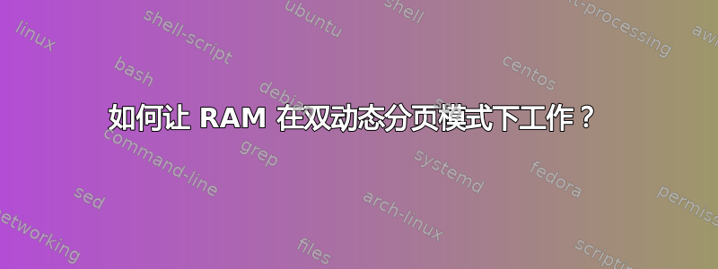 如何让 RAM 在双动态分页模式下工作？