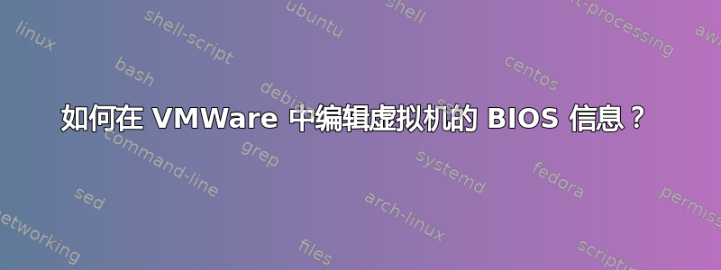 如何在 VMWare 中编辑虚拟机的 BIOS 信息？