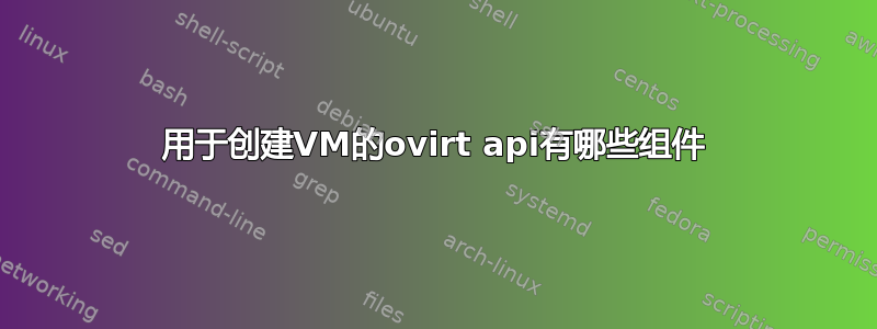 用于创建VM的ovirt api有哪些组件