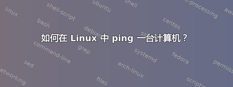 如何在 Linux 中 ping 一台计算机？