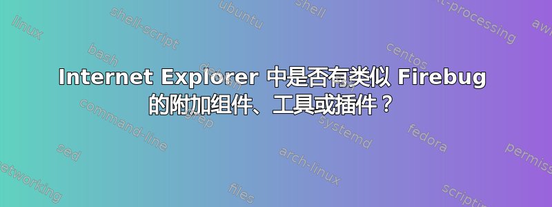 Internet Explorer 中是否有类似 Firebug 的附加组件、工具或插件？