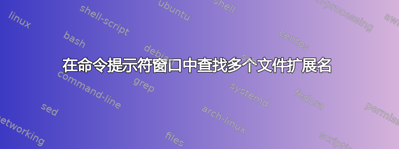 在命令提示符窗口中查找多个文件扩展名