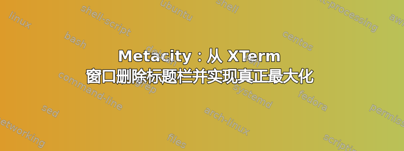 Metacity：从 XTerm 窗口删除标题栏并实现真正最大化