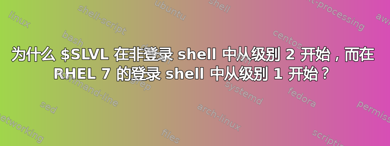 为什么 $SLVL 在非登录 shell 中从级别 2 开始，而在 RHEL 7 的登录 shell 中从级别 1 开始？