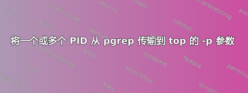 将一个或多个 PID 从 pgrep 传输到 top 的 -p 参数