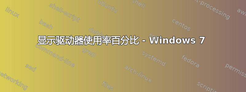 显示驱动器使用率百分比 - Windows 7