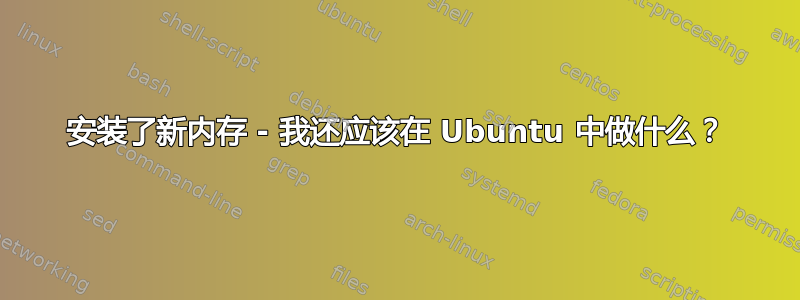 安装了新内存 - 我还应该在 Ubuntu 中做什么？