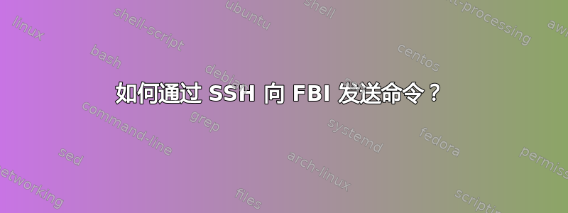 如何通过 SSH 向 FBI 发送命令？