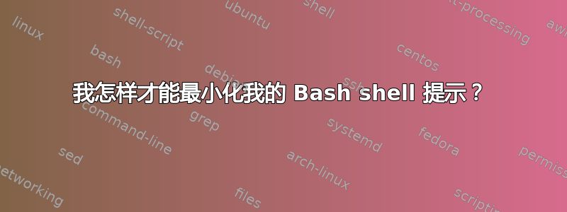 我怎样才能最小化我的 Bash shell 提示？