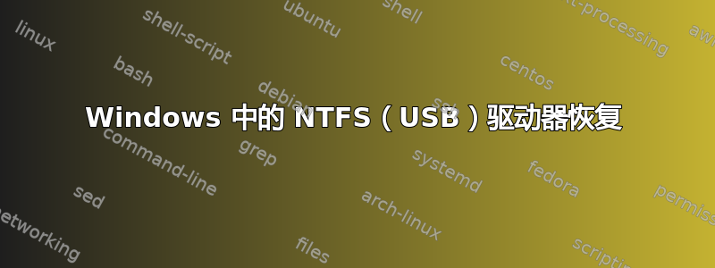 Windows 中的 NTFS（USB）驱动器恢复