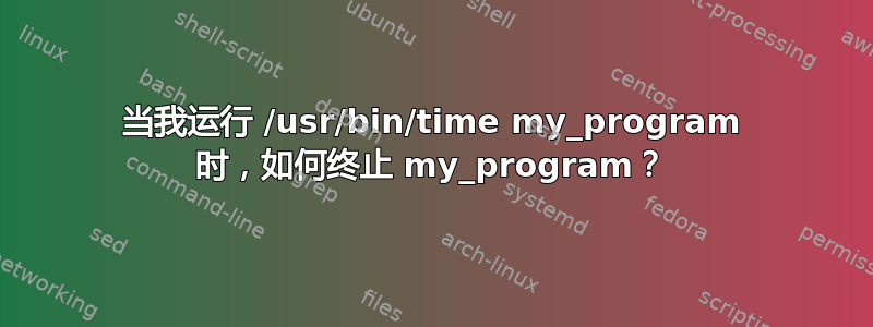 当我运行 /usr/bin/time my_program 时，如何终止 my_program？