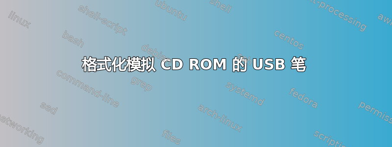 格式化模拟 CD ROM 的 USB 笔