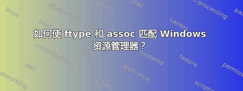 如何使 ftype 和 assoc 匹配 Windows 资源管理器？