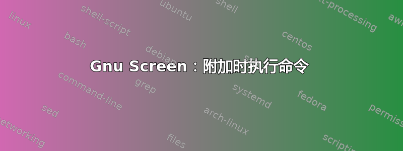 Gnu Screen：附加时执行命令