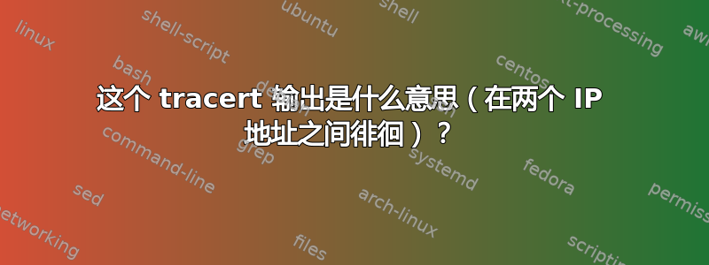 这个 tracert 输出是什么意思（在两个 IP 地址之间徘徊）？