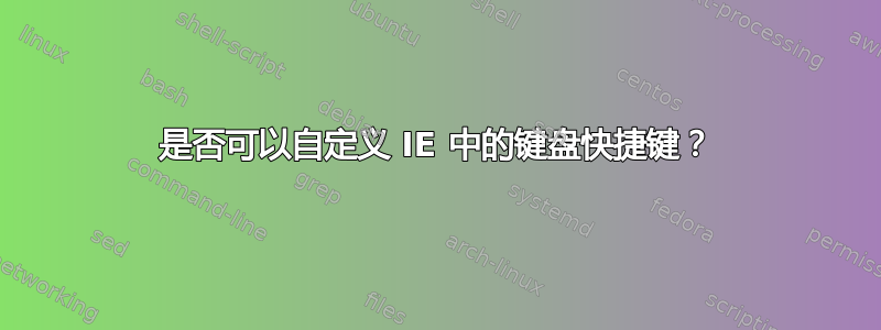 是否可以自定义 IE 中的键盘快捷键？