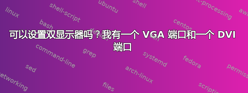 可以设置双显示器吗？我有一个 VGA 端口和一个 DVI 端口