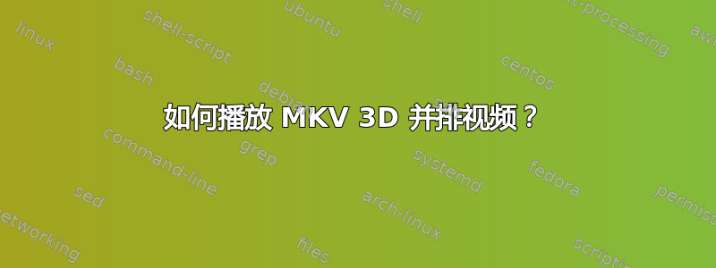 如何播放 MKV 3D 并排视频？