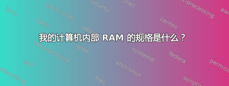 我的计算机内部 RAM 的规格是什么？