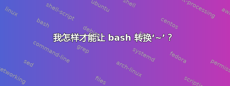 我怎样才能让 bash 转换‘~’？