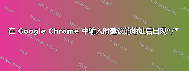 在 Google Chrome 中输入时建议的地址后出现“/”