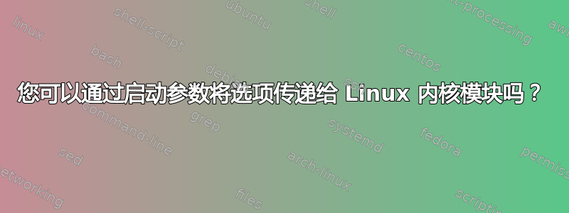 您可以通过启动参数将选项传递给 Linux 内核模块吗？